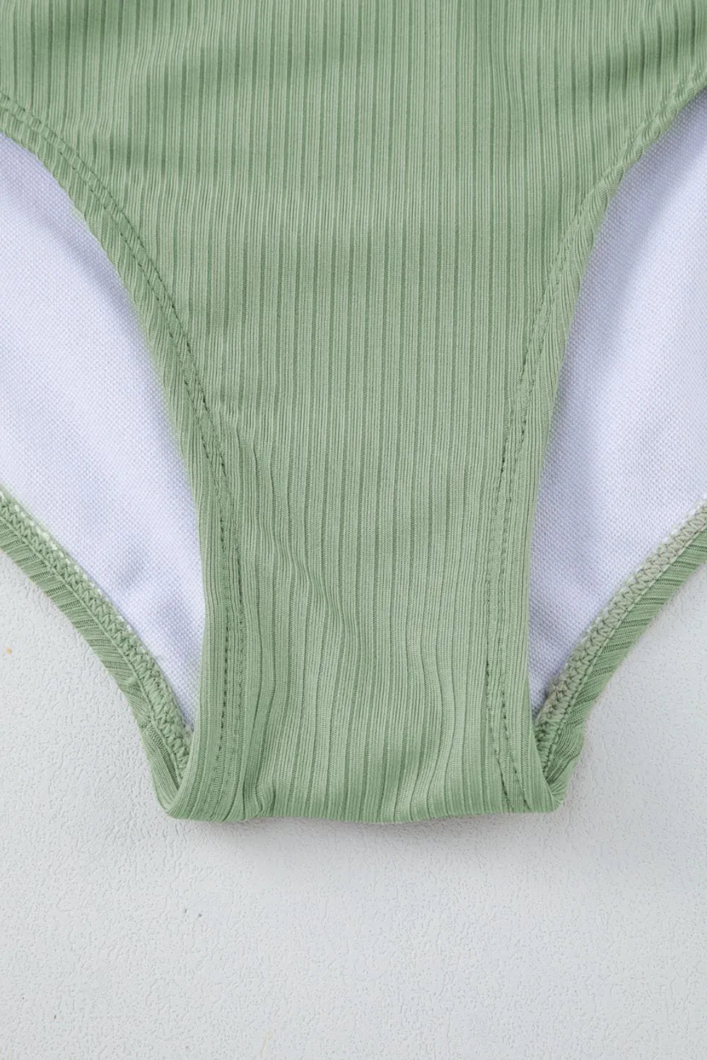 Ribbed Drawstring Sides Cutout One Piece Swimsuit -