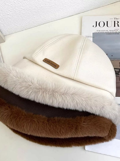 Fuzzy Trim Bucket Hat -