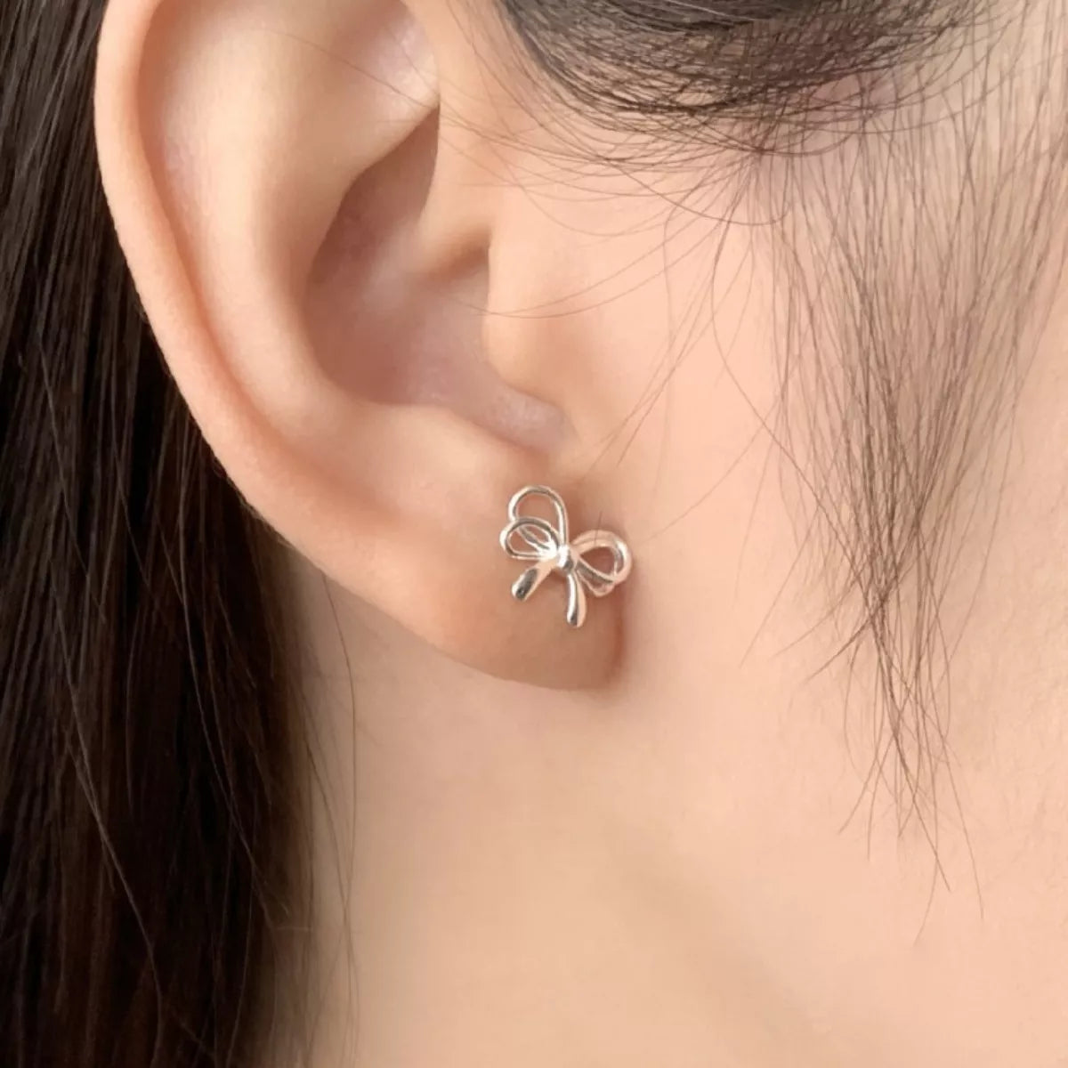 Sterling Silver Bow Earrings -