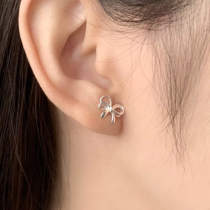 Sterling Silver Bow Earrings -