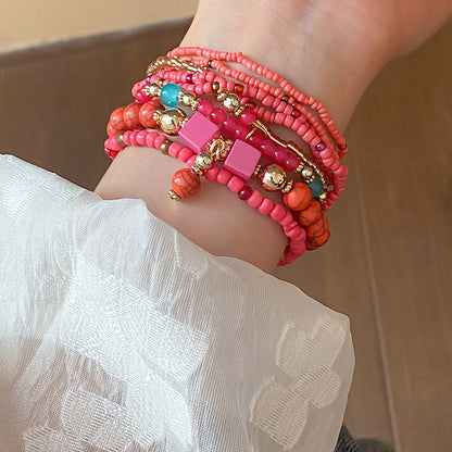 Resin Rice Bead Bracelet - Strawberry One Size