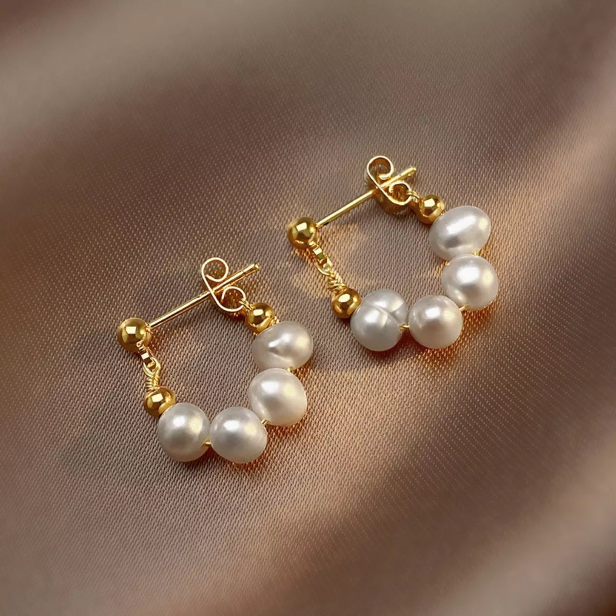 Freshwater Pearl Hoop Earrings -
