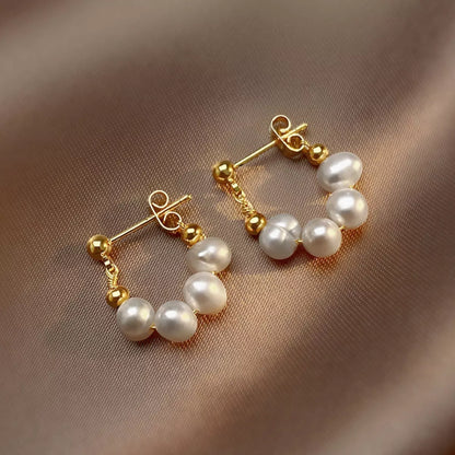 Freshwater Pearl Hoop Earrings -