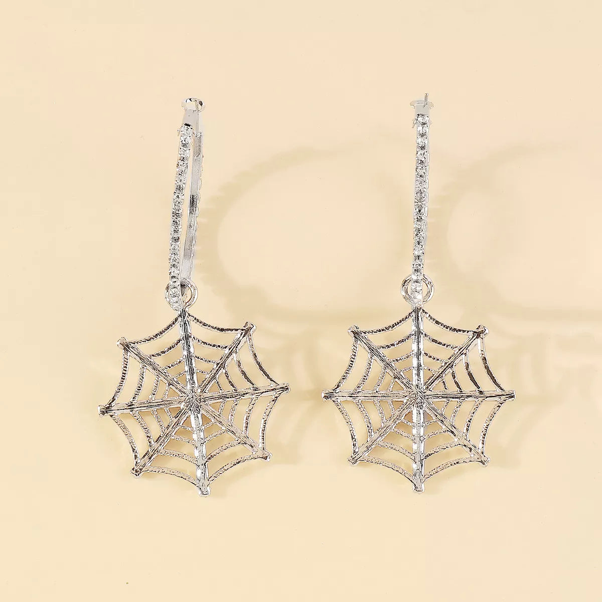 Spider Web Dangle Hoop Earrings -