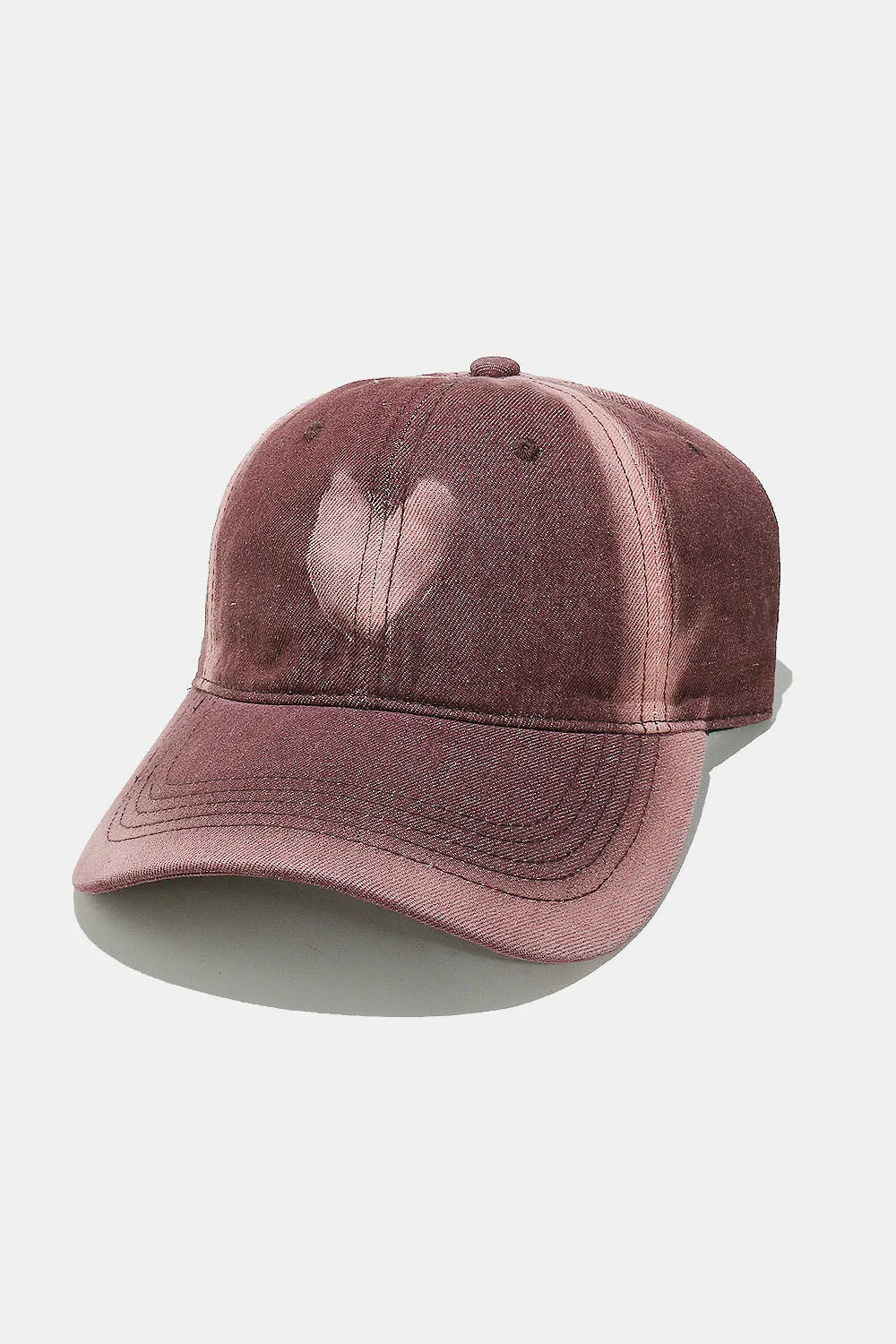 Heart Cotton Baseball Cap - Dusty Pink One Size