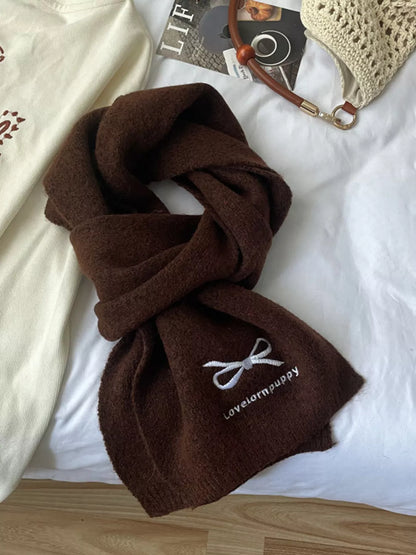 Embroidered Bowknot Scarf -