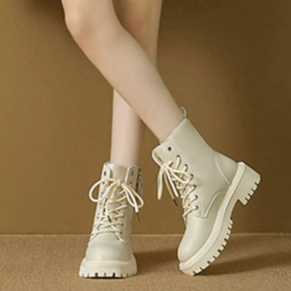 Lace-Up Ankle Combat Boots -