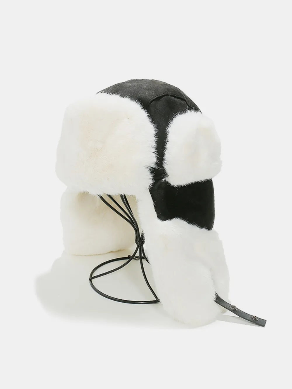 Thermal Fuzzy Earmuffs Winter Hat - Black One Size