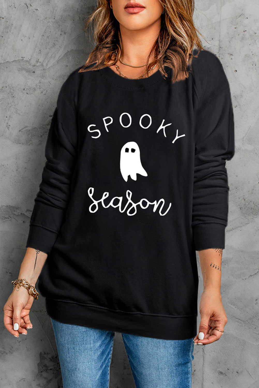 SPOOKY SEASON Graphic Sweatshirt - Black