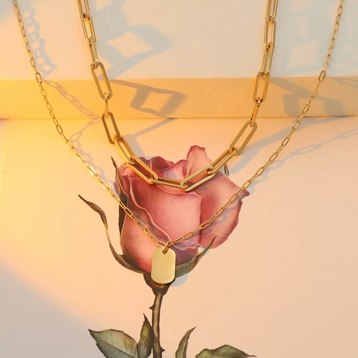 18K Gold-Plated Double Layered Necklace -