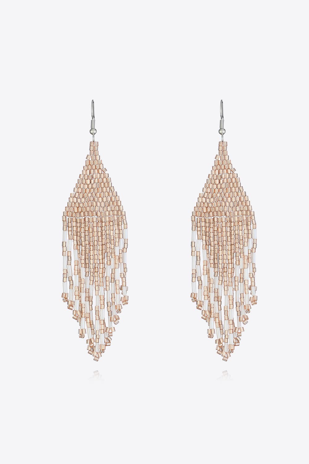 Beaded Dangle Earrings - Apricot One Size