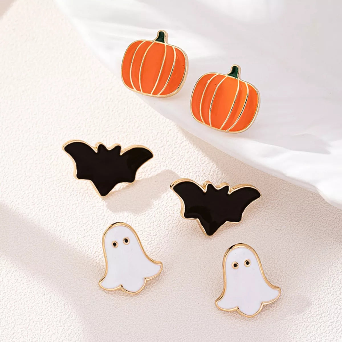 3-Pair Halloween Stud Earrings -