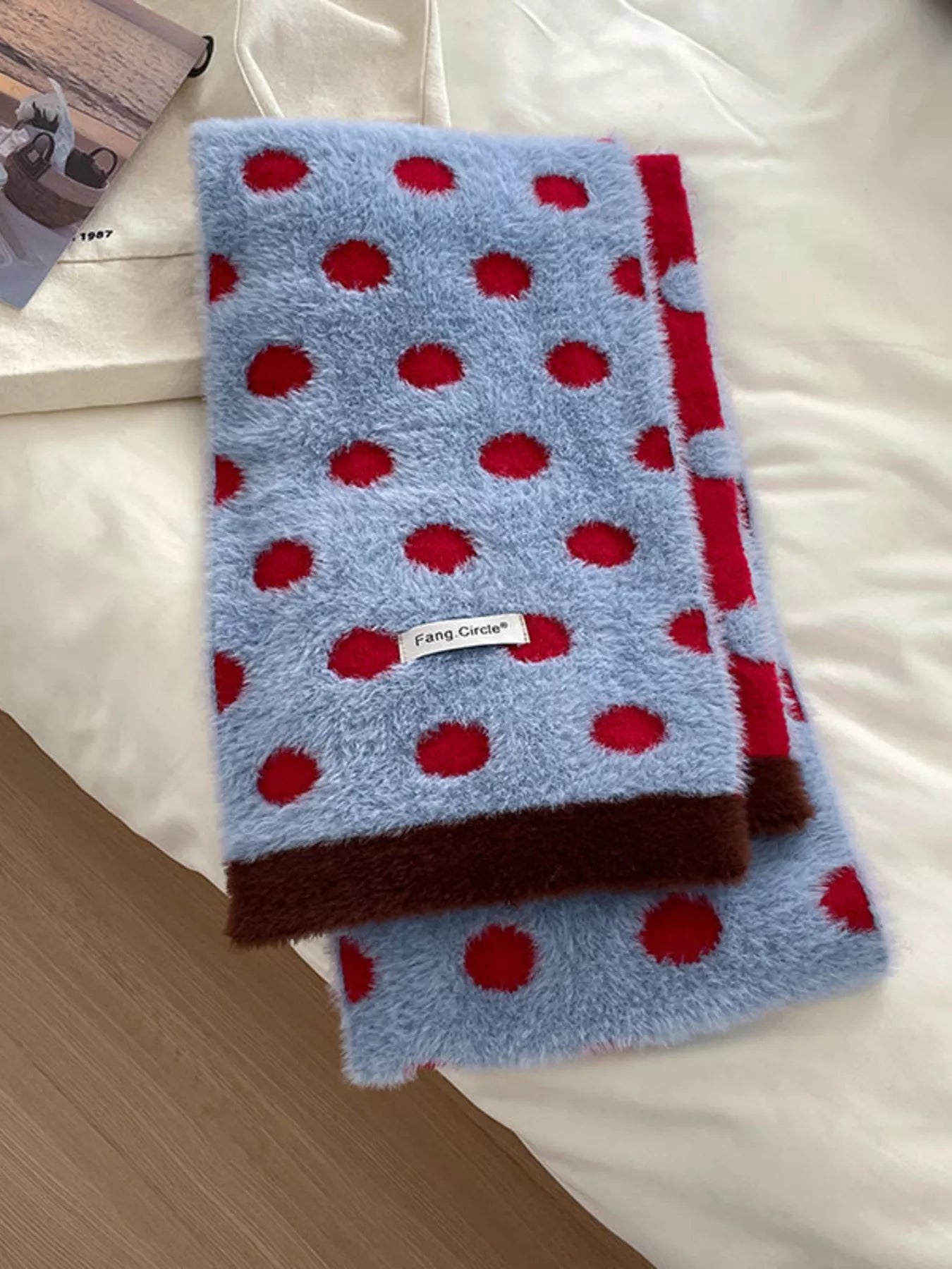 Fuzzy Polka Dot Scarf -