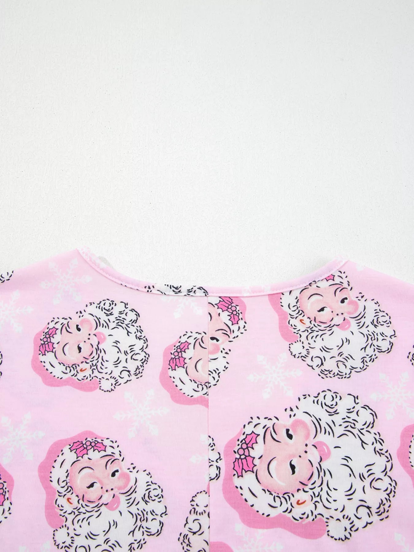 Santa Claus Print V-Neck Tee Drawstring Pants Lounge Set -