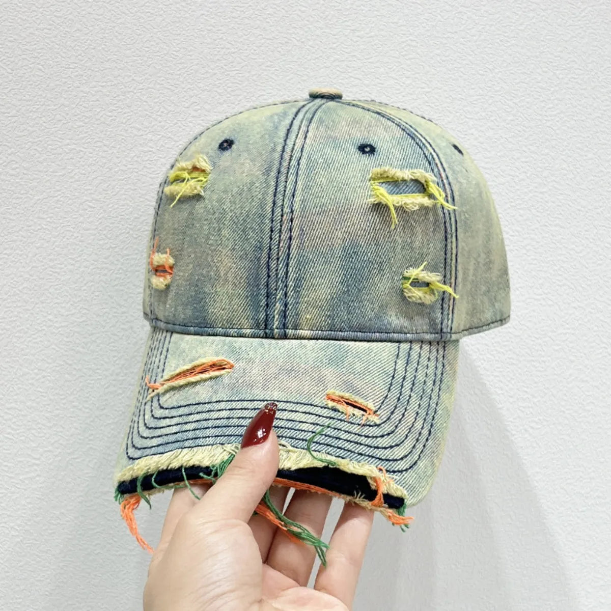 Distressed Adjustable Baseball Cap -