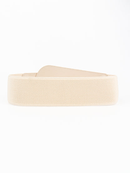 PU Elastic Wide Belt with Alloy Buckle -