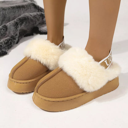 Round Toe Platform Ankle Slippers - Caramel