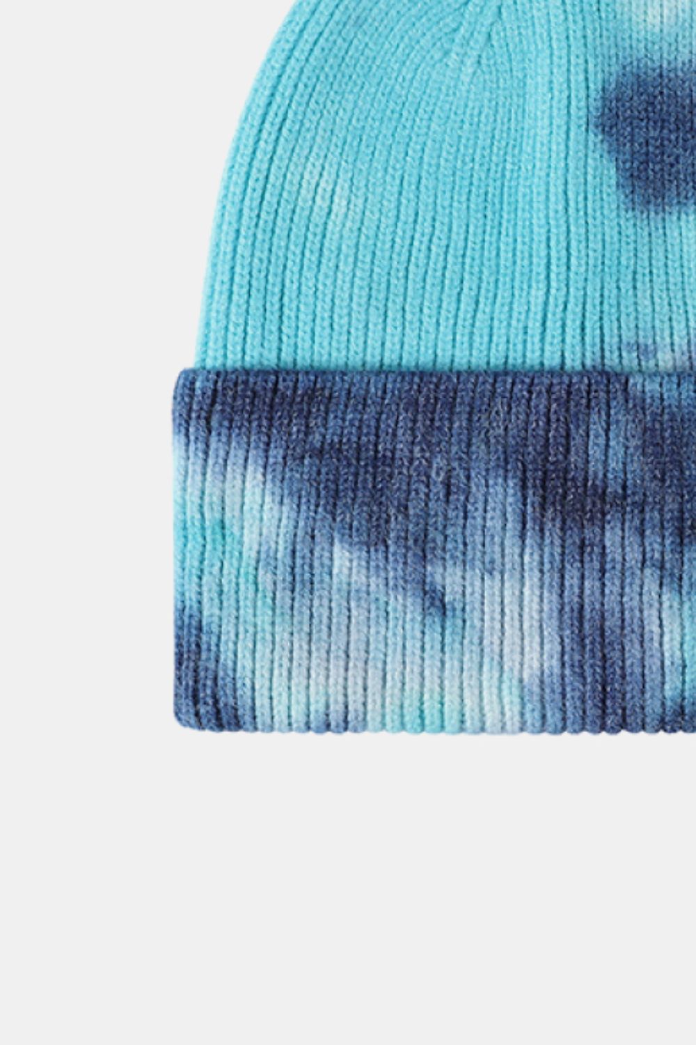 Tie-Dye Cuffed Rib-Knit Beanie Hat -