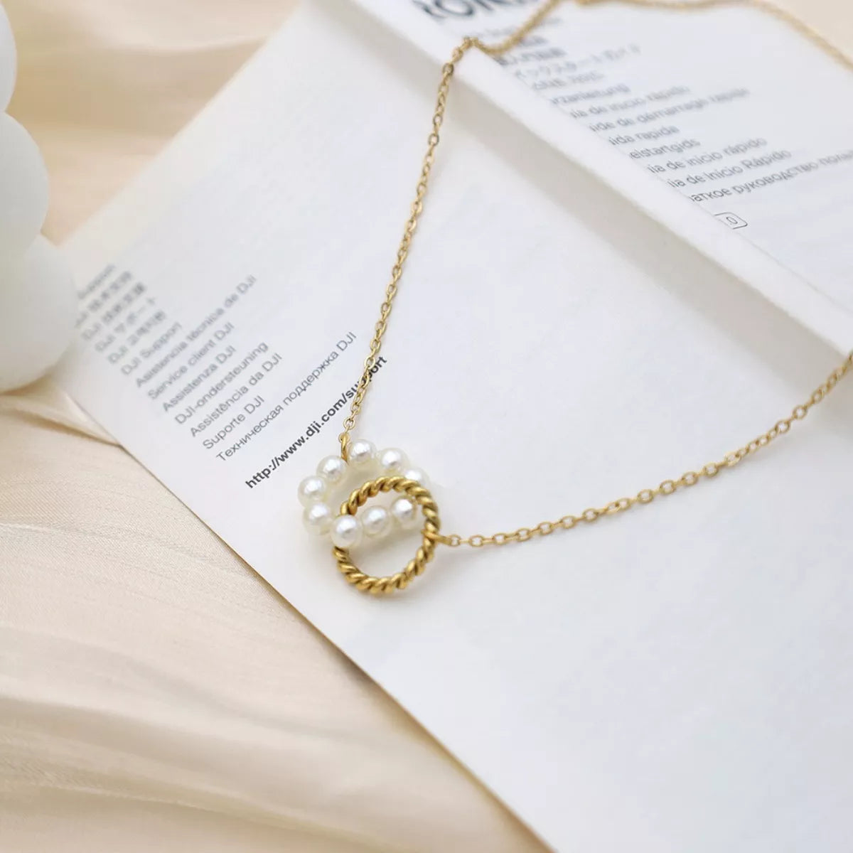 Pearl Twisted Pendant Necklace -