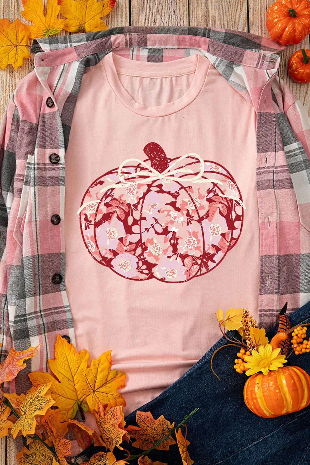 Pumpkin Graphic Long Sleeve T-Shirt -