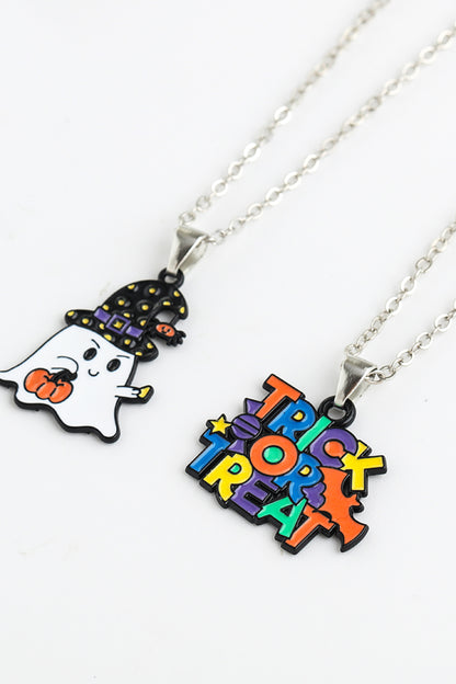 Two-Piece Halloween Theme Necklace Set - Style D One Size