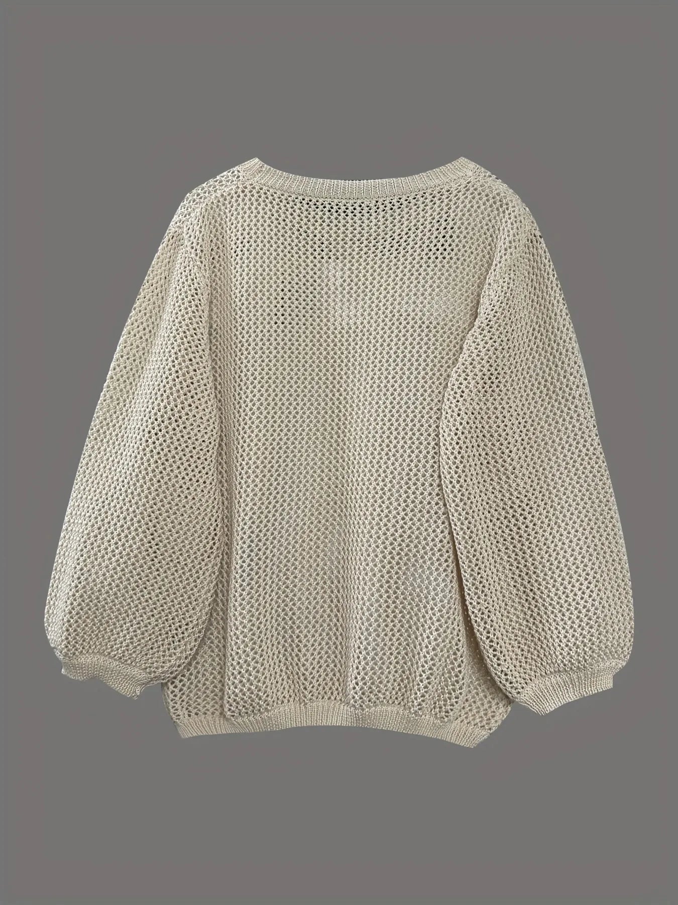 Relaxed Fit Round Neck Sweater - Apricot