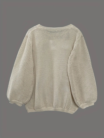 Relaxed Fit Round Neck Sweater - Apricot
