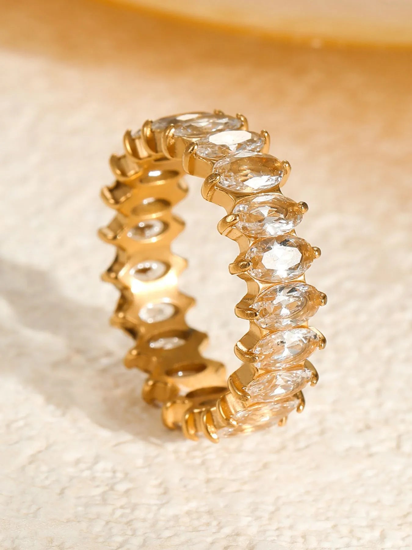 18K Gold-Plated Zircon Ring -