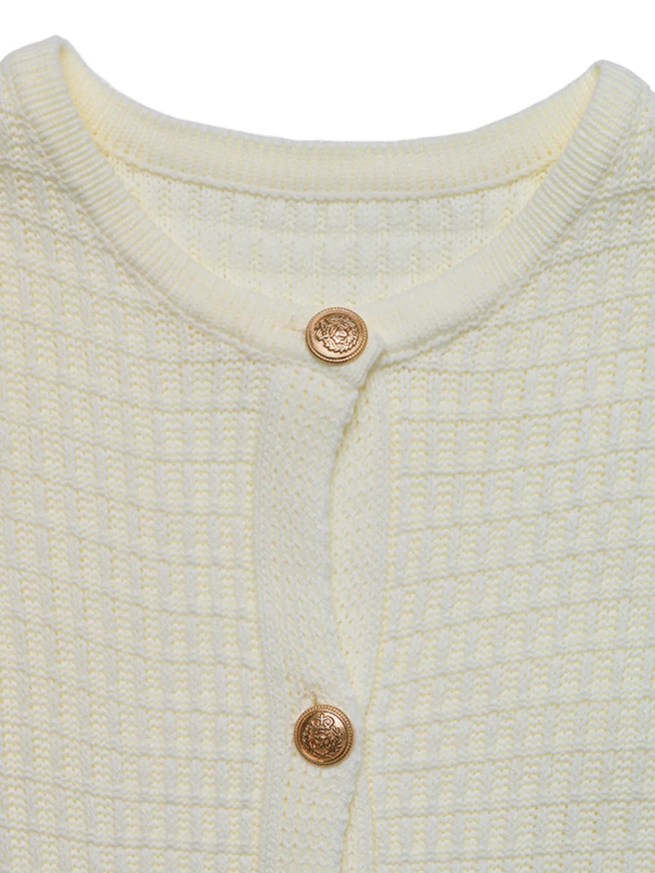 Button-Up Long Sleeve Cardigan - Off White