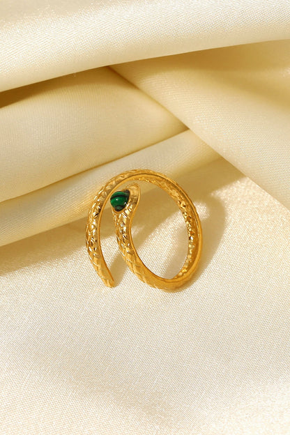 Snake Charmer Malachite Bypass Ring -