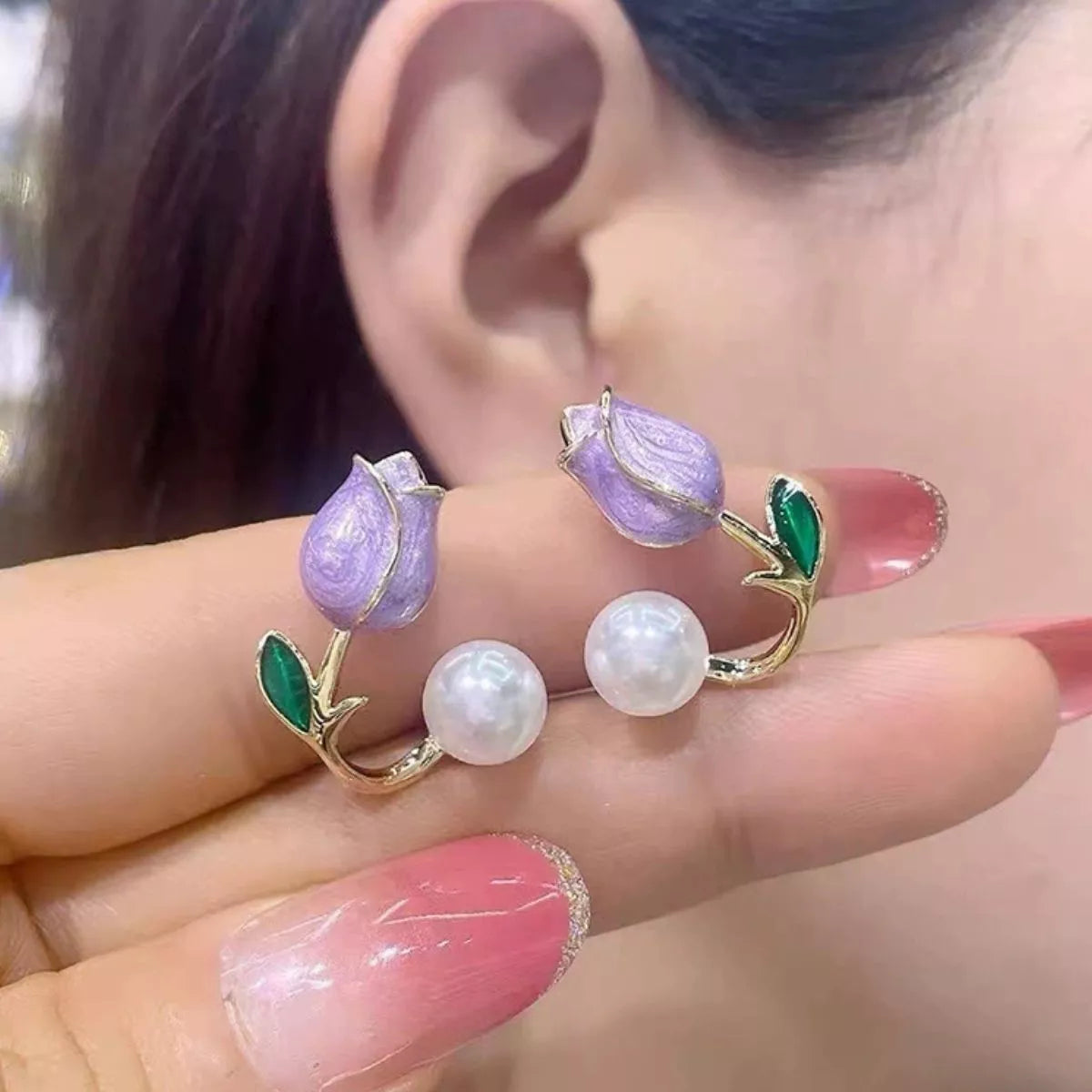 Flower Stud Earrings -