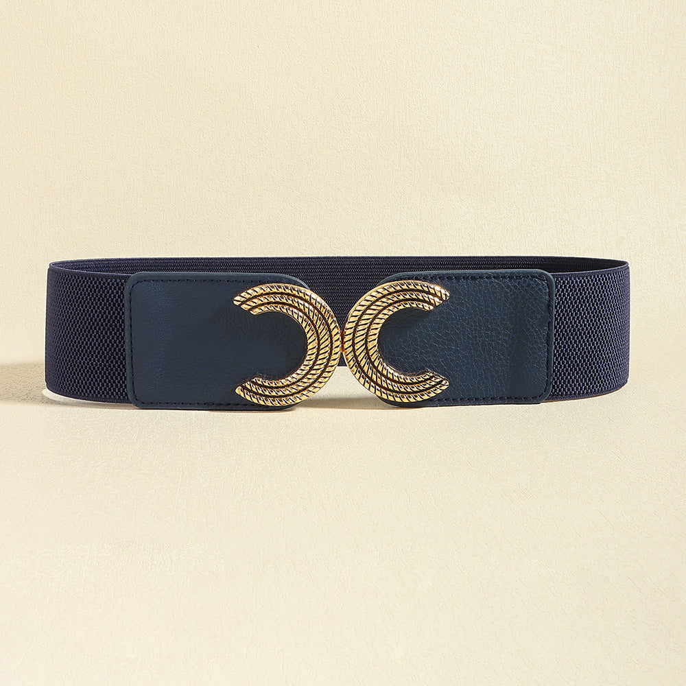 Double C Buckle Elastic Belt -
