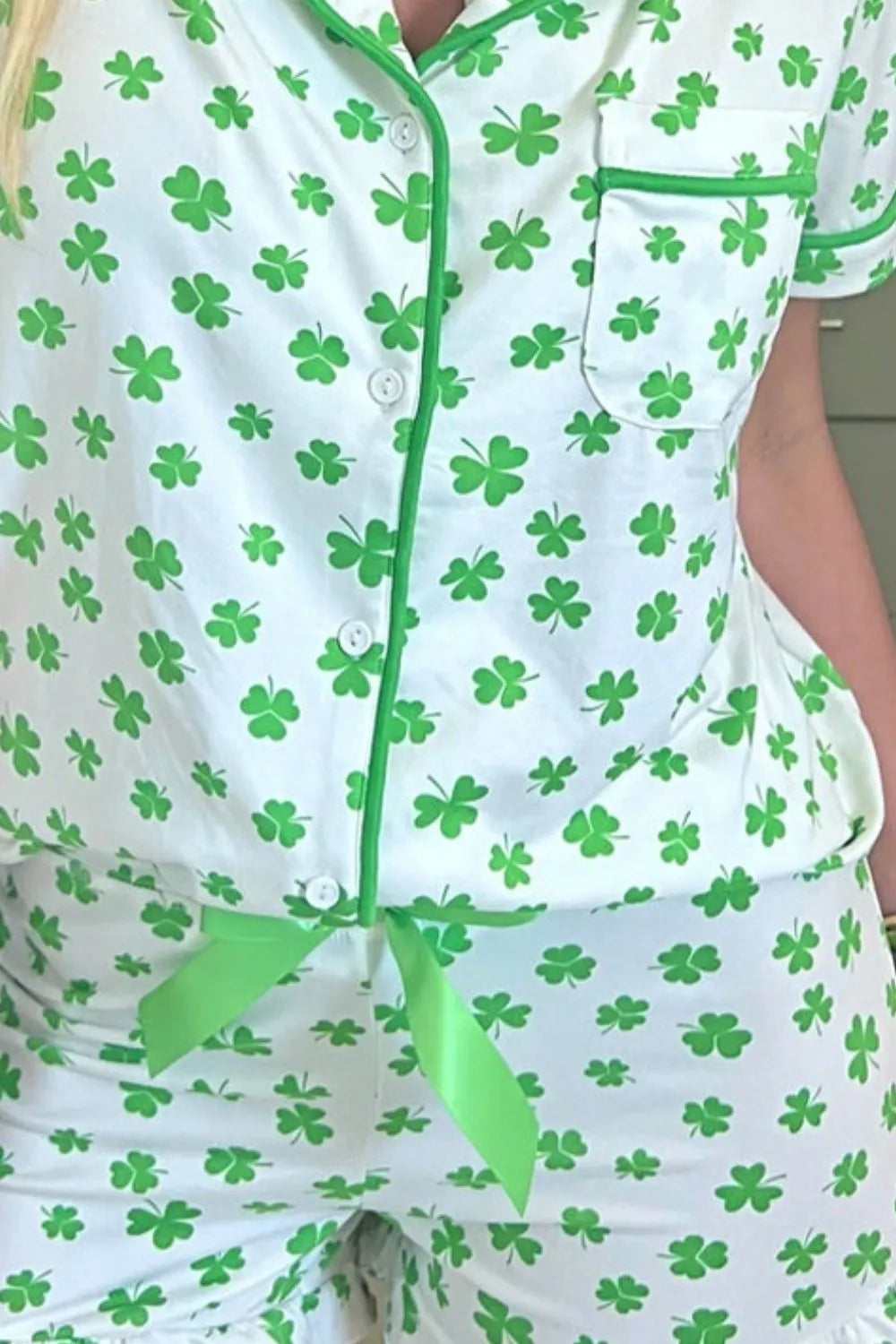Lucky Clover Shirt and Shorts Lounge Set -