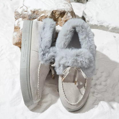 Fuzzy Round Toe Slip-Ons -