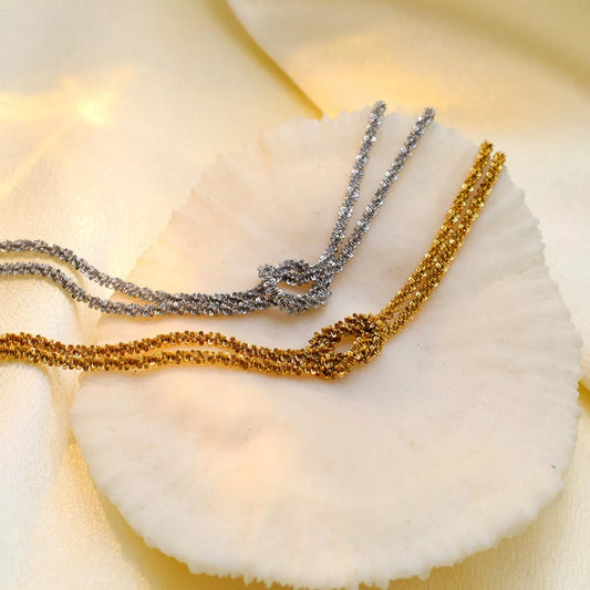 Stainless Steel Twisted Chain Bracelet -