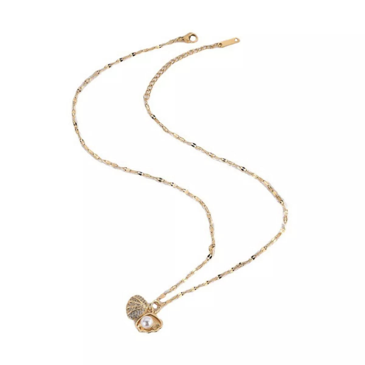 Gold-Plated Pearl Shell Necklace -