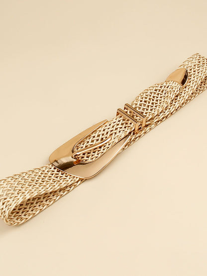 Irregular Buckle Braid Belt -