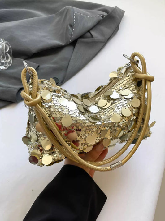 Sequin Embellished Shoulder Bag -