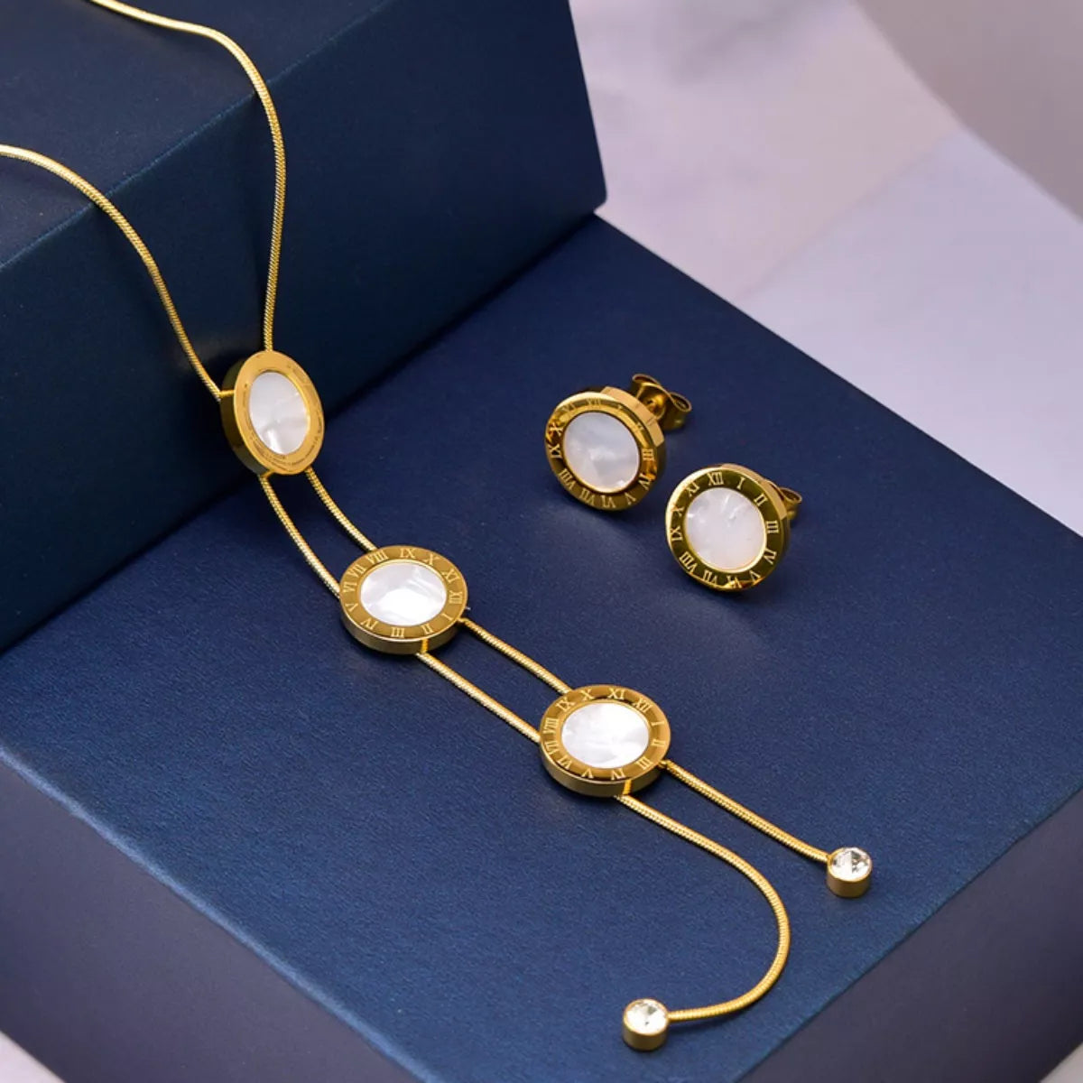 Gold-Plated Shell Jewelry Set - Gold One Size