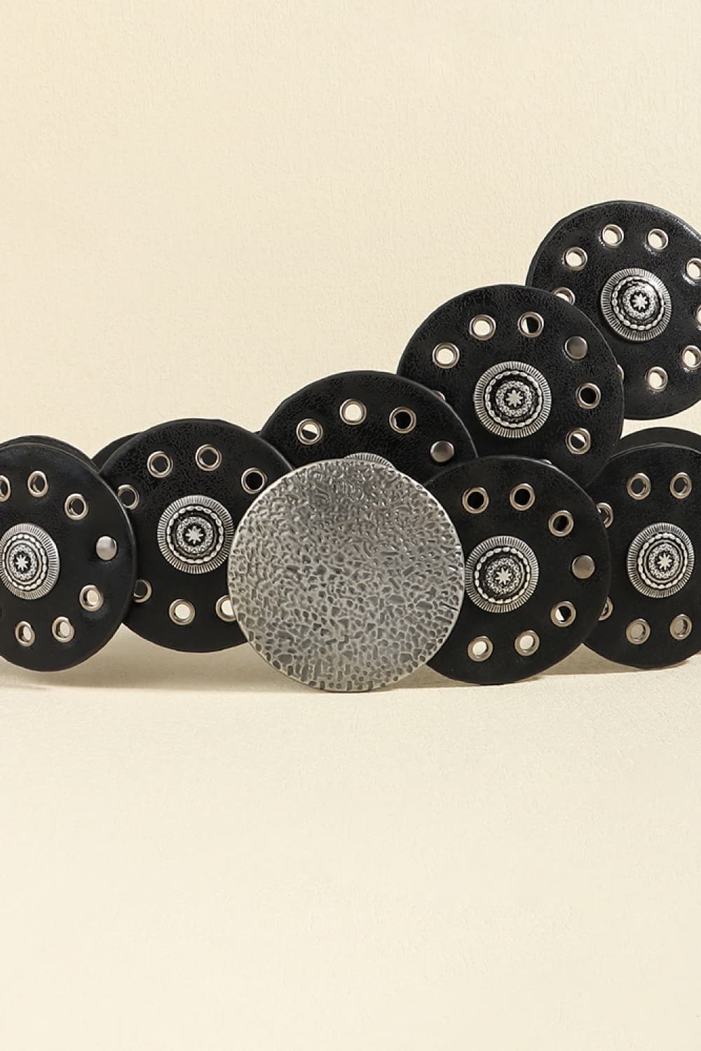 Round Shape PU Leather Belt -