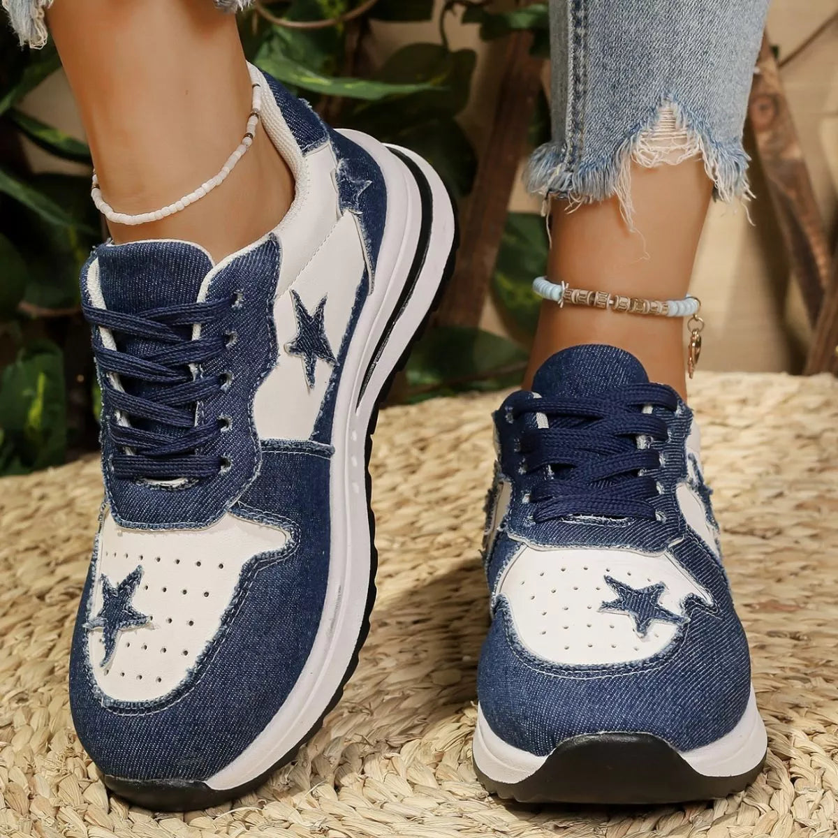 Star Lace Up Sneakers -