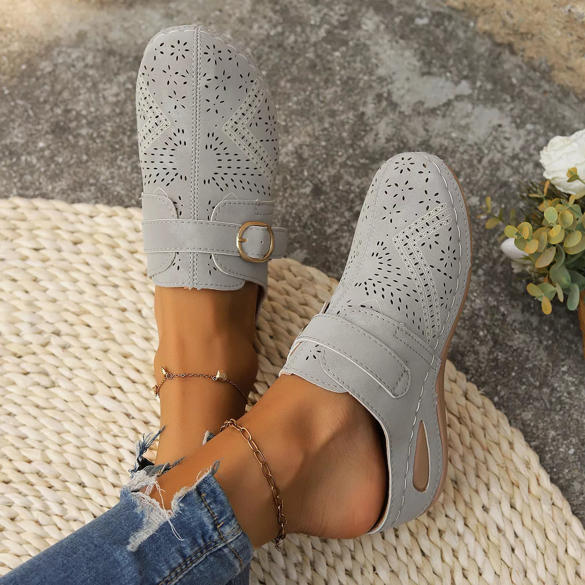 Casual Buckle Slip-Ons -