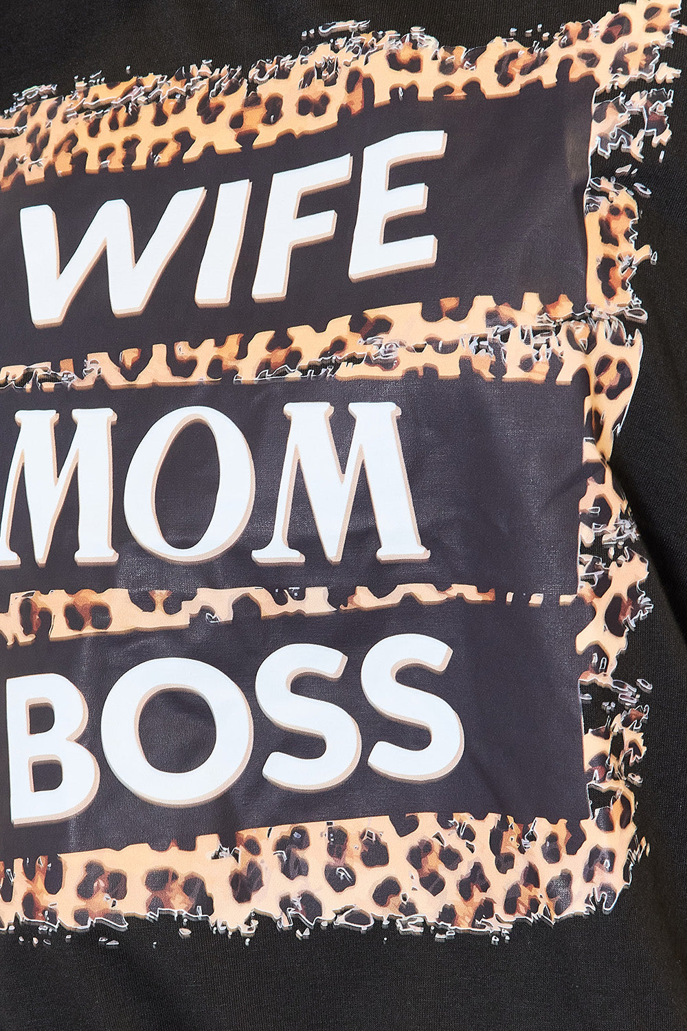 WIFE MOM BOSS Leopard Graphic T-Shirt -