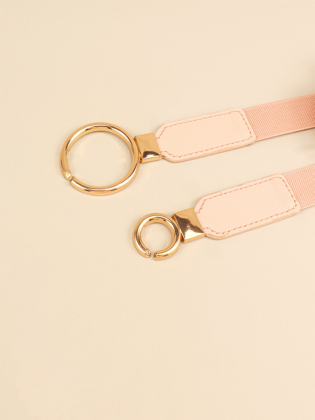 Double Ring Buckle Elastic PU Belt -