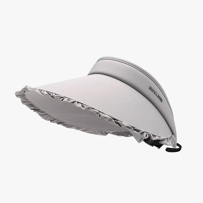 Frill Adjustable Ice Silk Sun Hat - Gray One Size