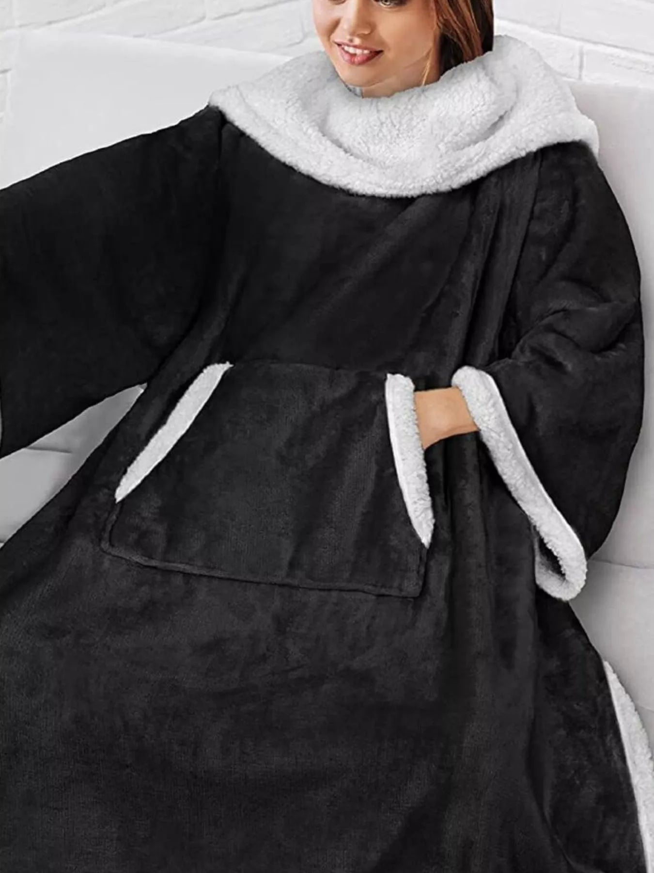 Oversized Wearable Blanket Hoodie Lounge Nightgown -