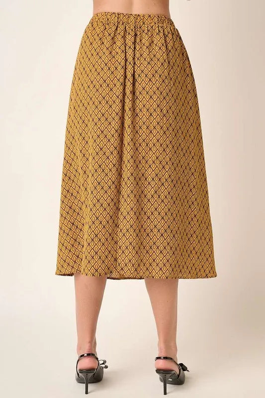 Printed Midi Skirt -