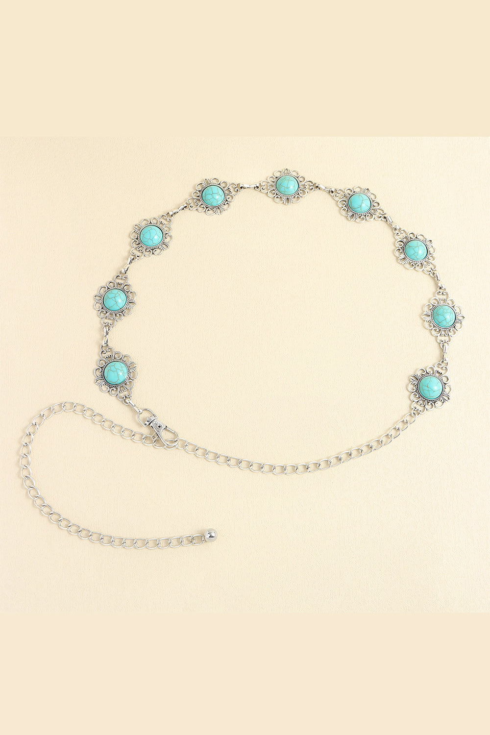Vintage Turquoise Alloy Belt - Style F One Size