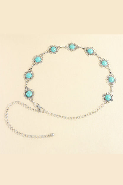 Vintage Turquoise Alloy Belt - Style F One Size