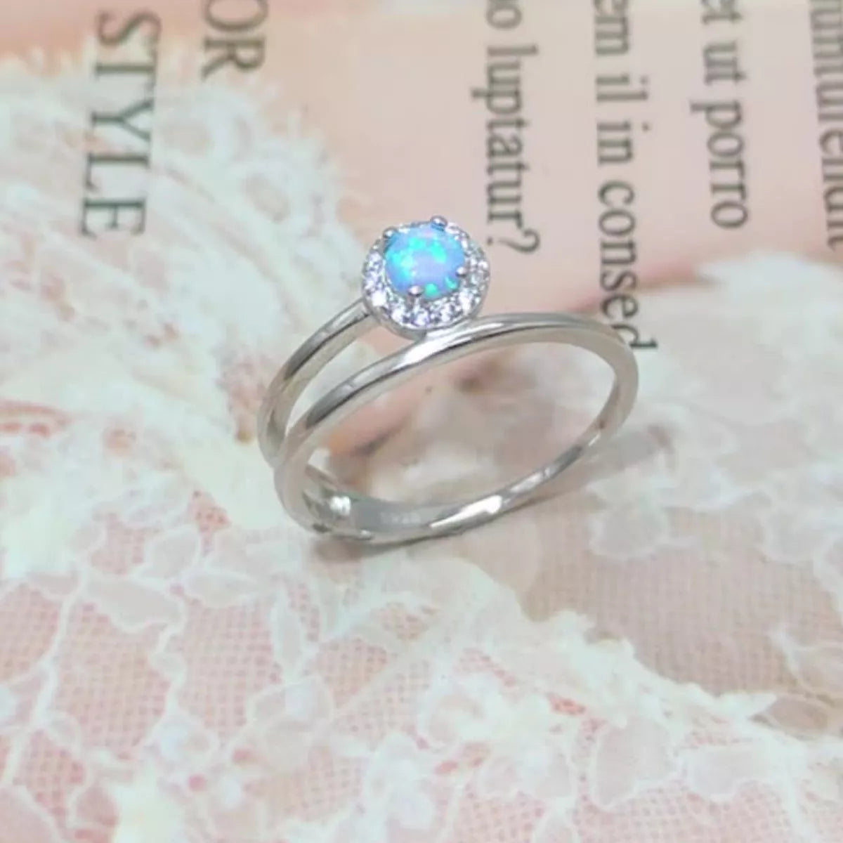 Sterling Silver Opal Ring - Silver